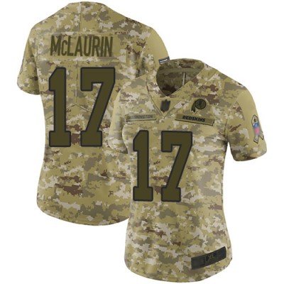 Nike Washington Commanders #17 Terry McLaurin Camo Women's Stitched NFL Limited 2018 Salute to Service Jersey